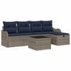 vidaXL Set Divano da Giardino 6 pz 4-Numero di posti Grigio e Blu Navy
