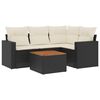 vidaXL Set Divani da Giardino 5 pz con Cuscini in Polyrattan Nero