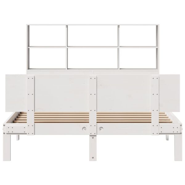 vidaXL Letto Libreria senza Materasso Bianco 120x200 cm Legno di Pino