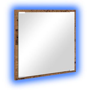 vidaXL Specchio da bagno LED Legno vecchio 40 x 37 x 8.5 cm
