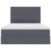 vidaXL Letto con contenitore e LED Grigio scuro 140 x 200 cm Velluto