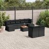 vidaXL Set Divani da Giardino 10pz con Cuscini in Polyrattan Nero