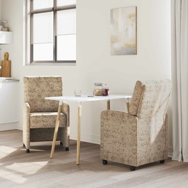 vidaXL Sedie da Pranzo con Ruote 2 pcs Grigio chiaro 58 x 67 x 97 cm