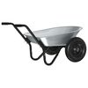 vidaXL Carriole Argento e Nero 80 L 120 kg Acciaio zincato