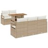 vidaXL Set Divano da Giardino 6 pcs Beige Poly Rattan