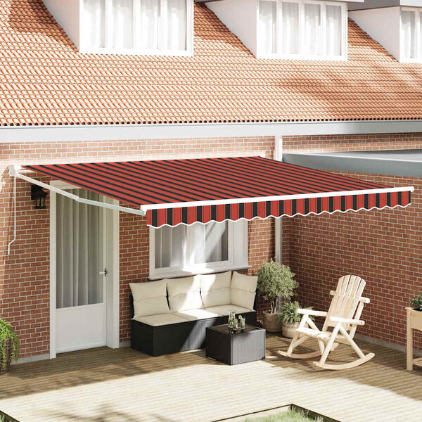 vidaXL Tenda Retrattile Arancione e Marrone 400 &times; 300 cm