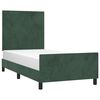 vidaXL Giroletto senza Materasso Verde Scuro 90x190 cm in Velluto