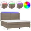 vidaXL Letto a Molle Materasso e LED tortora 200x200cm in Tessuto
