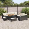 vidaXL Set Divano da Giardino 17 pcs Nero e Crema polyrattan