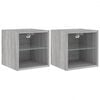 vidaXL Mobili TV a Parete con Luci LED 2pz Grigio Sonoma 30x28,5x30 cm