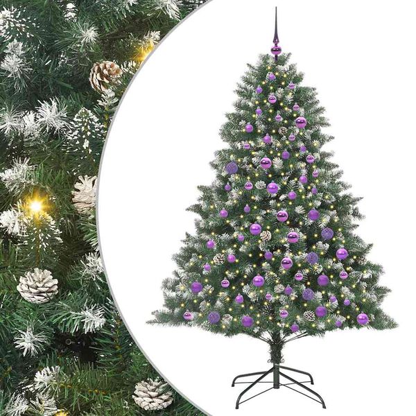 vidaXL Albero di Natale artificiale con 300 LED Verde 180 cm