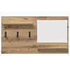 vidaXL Appendiabiti a muro Rovere artigianale 90 x 10 x 50 cm