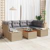 vidaXL Set Divano da Giardino con cuscino 7 pcs Beige polyrattan