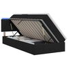 vidaXL Letto con contenitore LED e materasso Nero 90 x 190 cm Tessuto