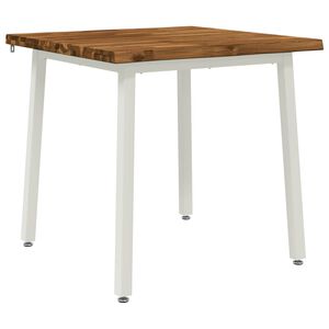 vidaXL 60 x 55 x 75 cm Legno di Acacia Massello Naturale e Bianco