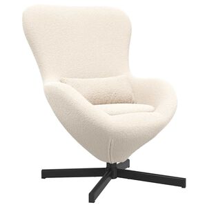 vidaXL Poltrona uovo Crema 63 x 73 x 90 cm Tessuto
