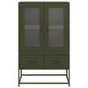 vidaXL Credenza Verde Oliva 68x39x111,5 cm in Acciaio