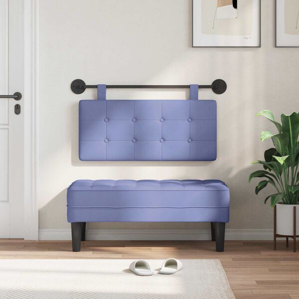 vidaXL Testata appesa Blu jeans 100 x 55 x 5 cm Tessuto