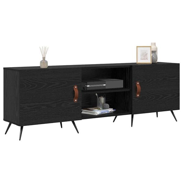 vidaXL Mobile TV Rovere nero 150 x 30 x 50 cm Legno multistrato