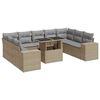 vidaXL Set Divano da Giardino 10 pz con Cuscini Beige in Polyrattan