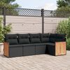 vidaXL Set Divani da Giardino 5 pz con Cuscini in Polyrattan Nero