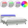 vidaXL Letto a Molle con Materasso e LED Grigio Chiaro 200x220cm Velluto