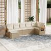 vidaXL Set Divani da Giardino 7 pz con Cuscini Beige in Polyrattan