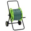 vidaXL Carrello Avvolgitubo Verde con Set Raccordi Tubo 0,5" 30 m PVC