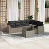 vidaXL Set Divani da Giardino 7pz con Cuscini Grigio Chiaro Polyrattan
