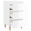 vidaXL Comodini con Gambe in Legno 2pz Bianco Lucido 40x35x69 cm