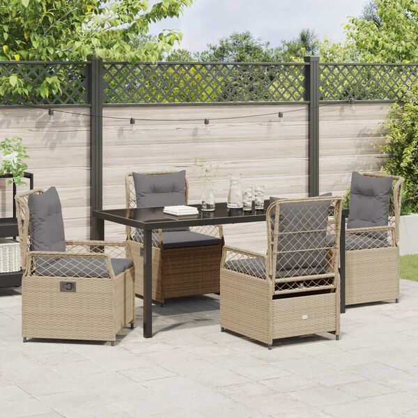vidaXL Set da Pranzo per Giardino 5 pcs Beige e Grigio Chiaro