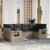 vidaXL Set Divano da Giardino 6pz con Cuscini Grigio Chiaro Polyrattan