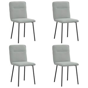 vidaXL Sedie da Pranzo 4 pz Grigio Chiaro in Velluto