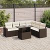 vidaXL Set Divani da Giardino 7 pz con Cuscini Marrone in Polyrattan