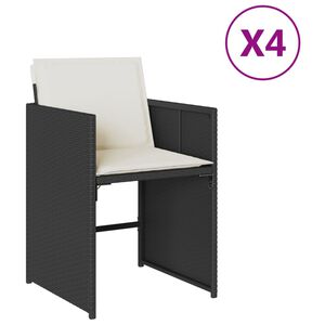 vidaXL Sedie da Giardino con Cuscini 4 pz Nere in Polyrattan