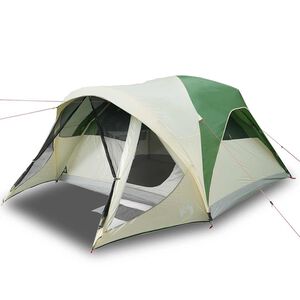 vidaXL Tenda Familiare a Tunnel per 6 Persone Verde Impermeabile