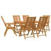vidaXL Set da Pranzo per Giardino 7 pz Marrone