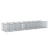 vidaXL Letto rialzato in gabbione 3 pz 400 x 100 x 60 cm Argento