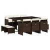 vidaXL Set da Pranzo da Giardino 11 pz con Cuscini Polyrattan Marrone