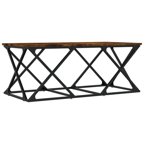 vidaXL Tavolino da Salotto Rovere Fumo 100x49x40 cm Legno Multistrato