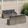 vidaXL Set di divani con cuscino 7 pcs Grigio polyrattan