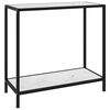 vidaXL Tavolo Consolle Bianco 80x35x75 cm in Vetro Temperato