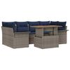 vidaXL Set Divano da Giardino 7 pz grigio e blu navy