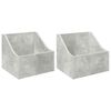 vidaXL Scatola per dischi LP 2 pz Grigio Cemento 37 x 33 x 32 cm