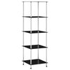 vidaXL Scaffale a 5 Livelli Nero 40x40x130 cm in Vetro Temperato