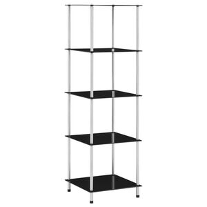 vidaXL Scaffale a 5 Livelli Nero 40x40x130 cm in Vetro Temperato