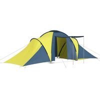 vidaXL Tenda da Campeggio per 6 Persone Blu e Giallo