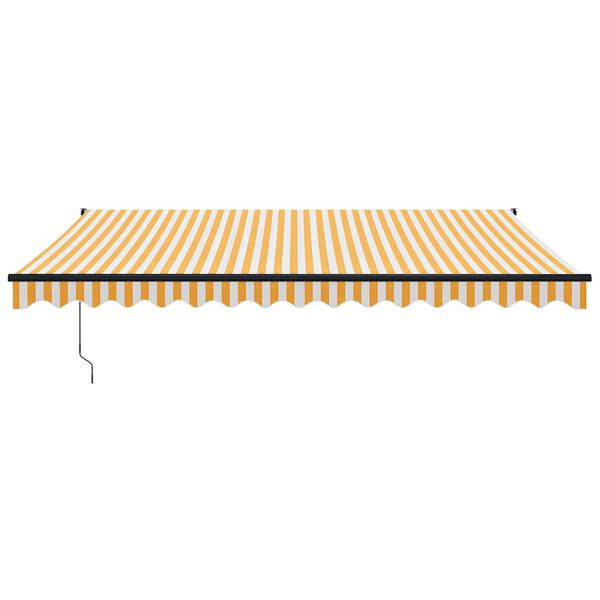 vidaXL Tenda Sole Retrattile Gialla e Bianca 4x3 m Tessuto e Alluminio