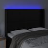 vidaXL Testiera a LED Nera 147x16x118/128 cm in Similpelle
