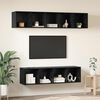 vidaXL Set mobile TV 4 pcs Rovere Nero Legno multistrato